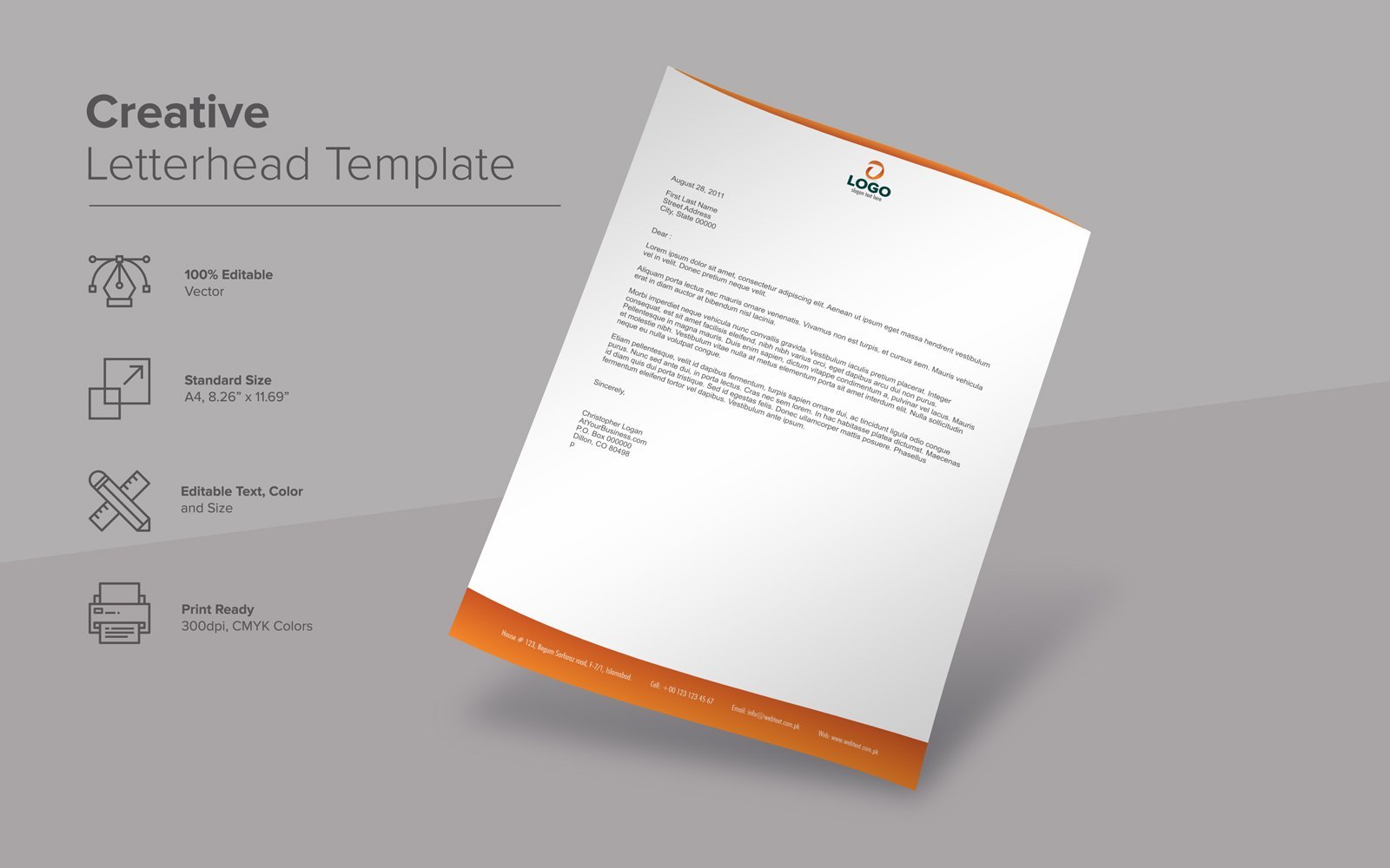 Template #138886 Letterhead Clean Webdesign Template - Logo template Preview