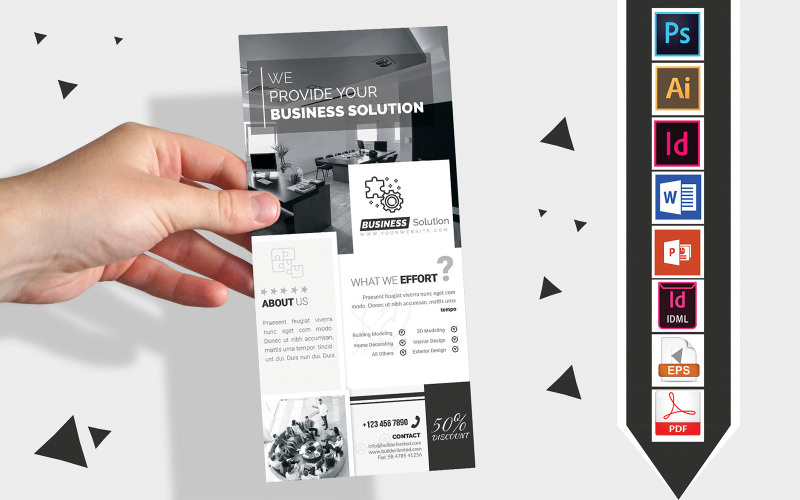 Rack Card | Clean Minimal Business DL Flyer Vol-02 - Corporate Identity Template