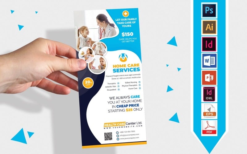 Rack Card | Home Doctor Care Service DL Flyer Vol-03 Corporate Identity