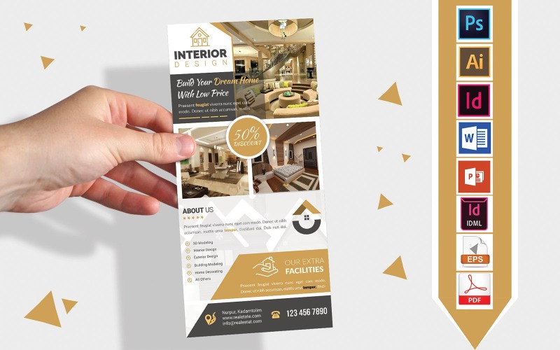 Rack Card | Interior Design Service DL Flyer Vol-01 Corporate Identity