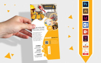 Rack Card | Plumber Service DL Flyer Vol-02 - Corporate Identity Template
