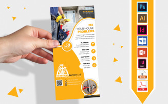 Rack Card | Plumber Service DL Flyer Vol-03 - Corporate Identity Template