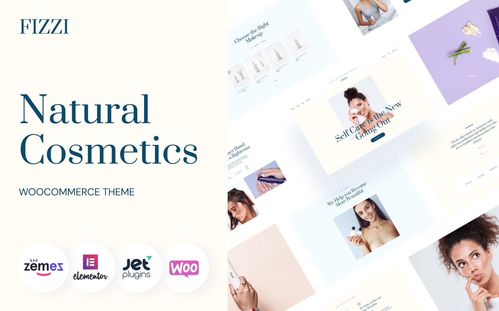 Fizzi - Natural Cosmetics Website Template WooCommerce Theme