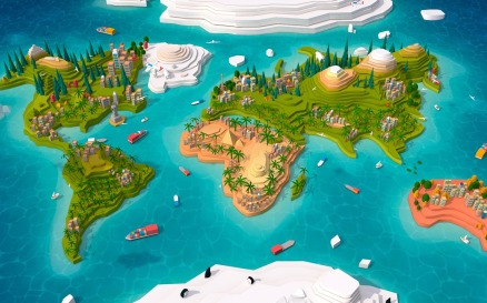 Cartoon Low Poly Earth World Map 2.0 Model