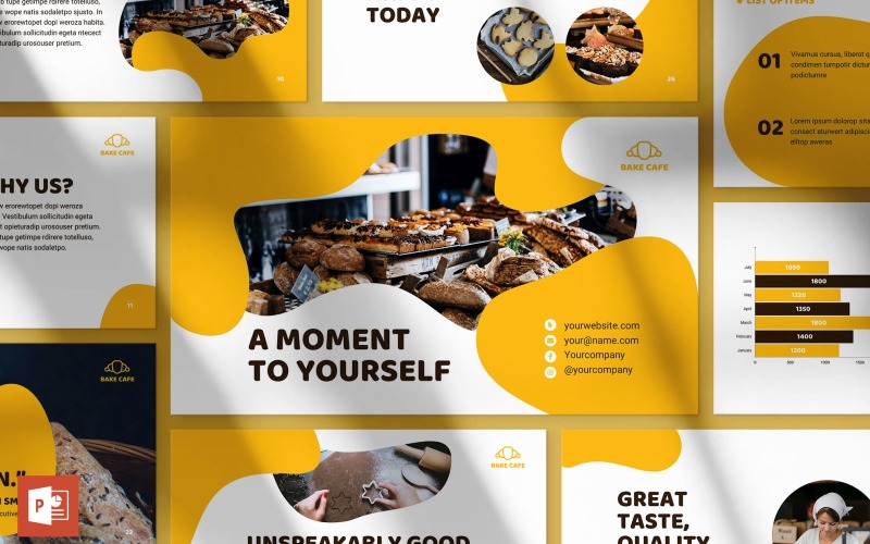 Bakery Cafe Presentation PowerPoint template PowerPoint Template