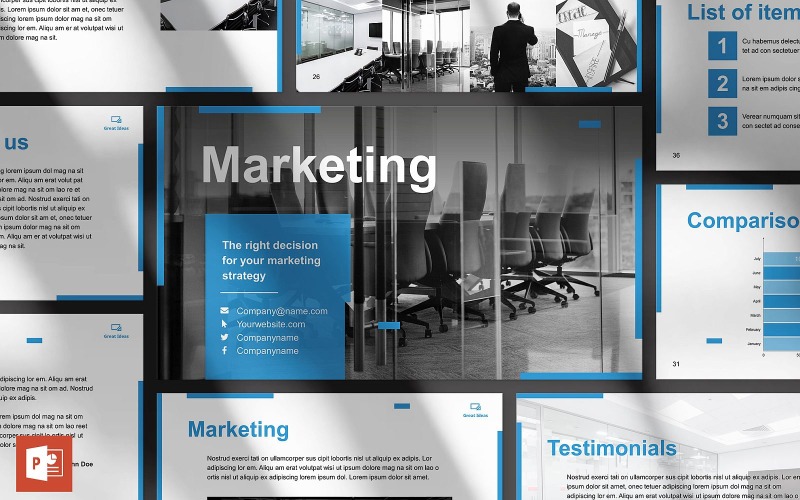 Marketing Company Presentation PowerPoint template PowerPoint Template