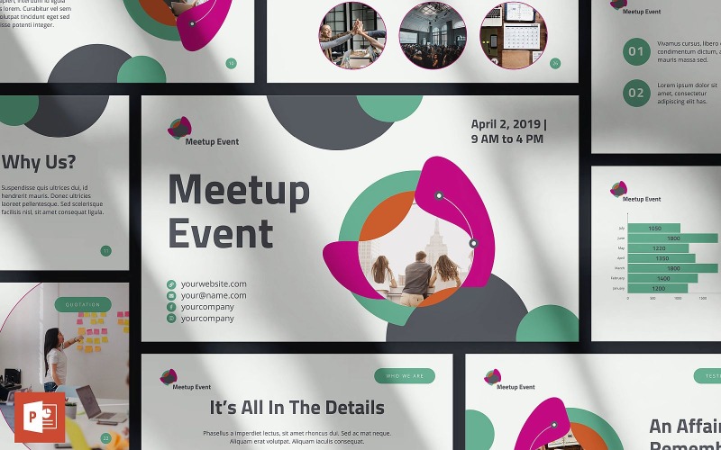 Meetup Event Presentation PowerPoint template PowerPoint Template
