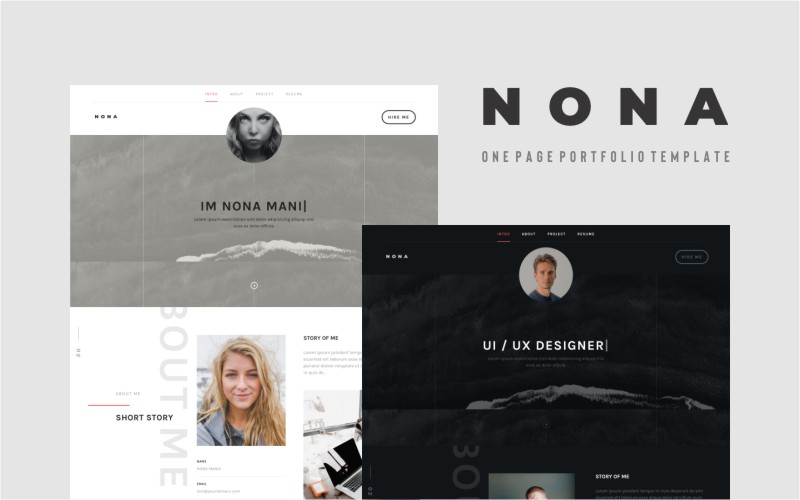 "Nona - Personal Portfolio" Responsive Landingspagina Template №139949