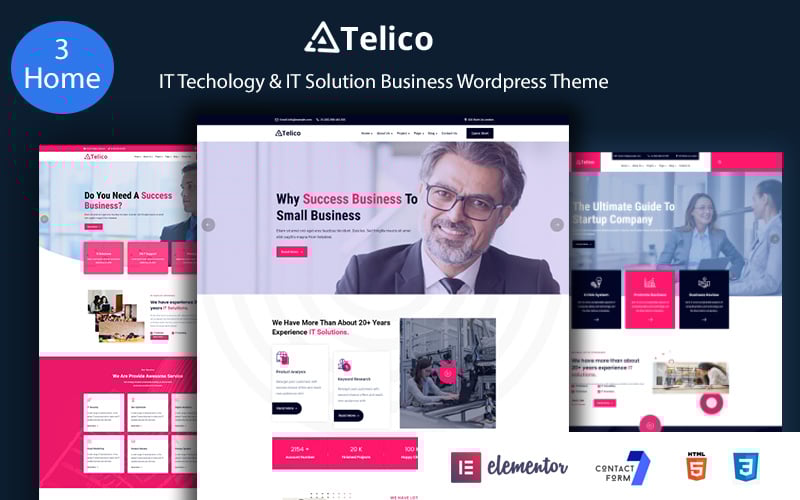 "Telico - IT Technology & IT Solutions Business" Responsive WordPress thema №139944