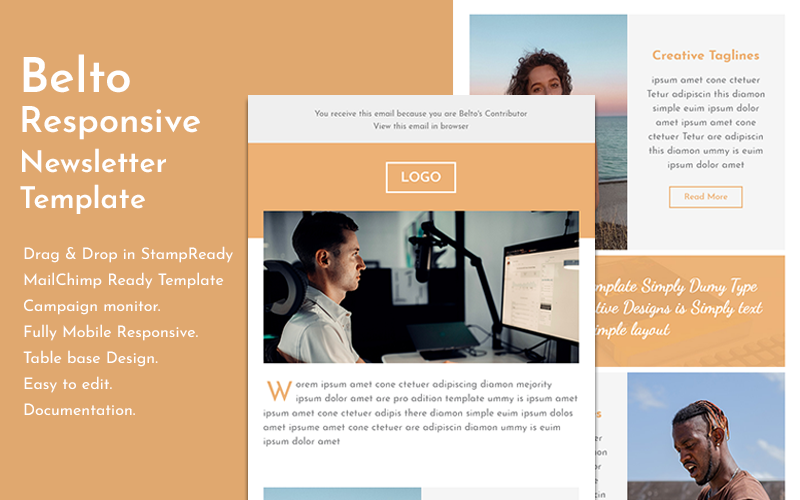 Responzivní Newsletter šablona "Belto - Responsive Email" #142997