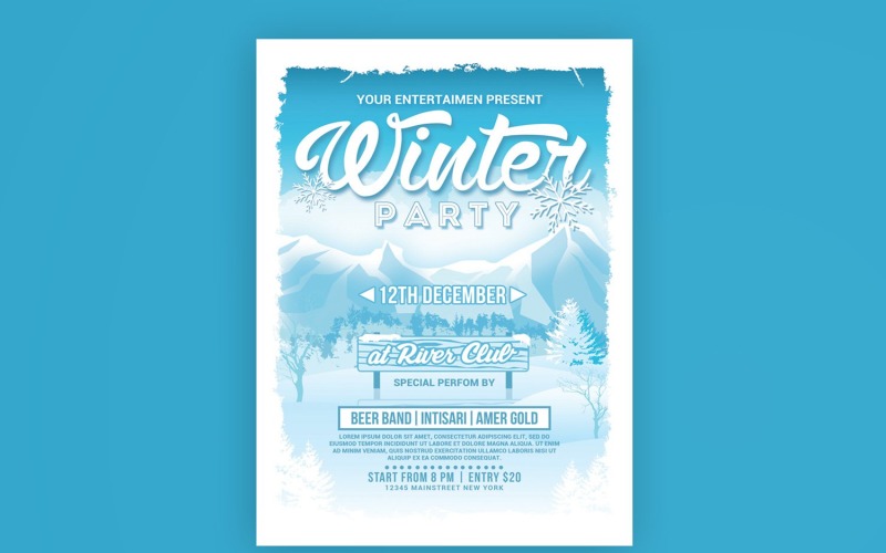 Winter Holiday Party Flyer - Corporate Identity Template