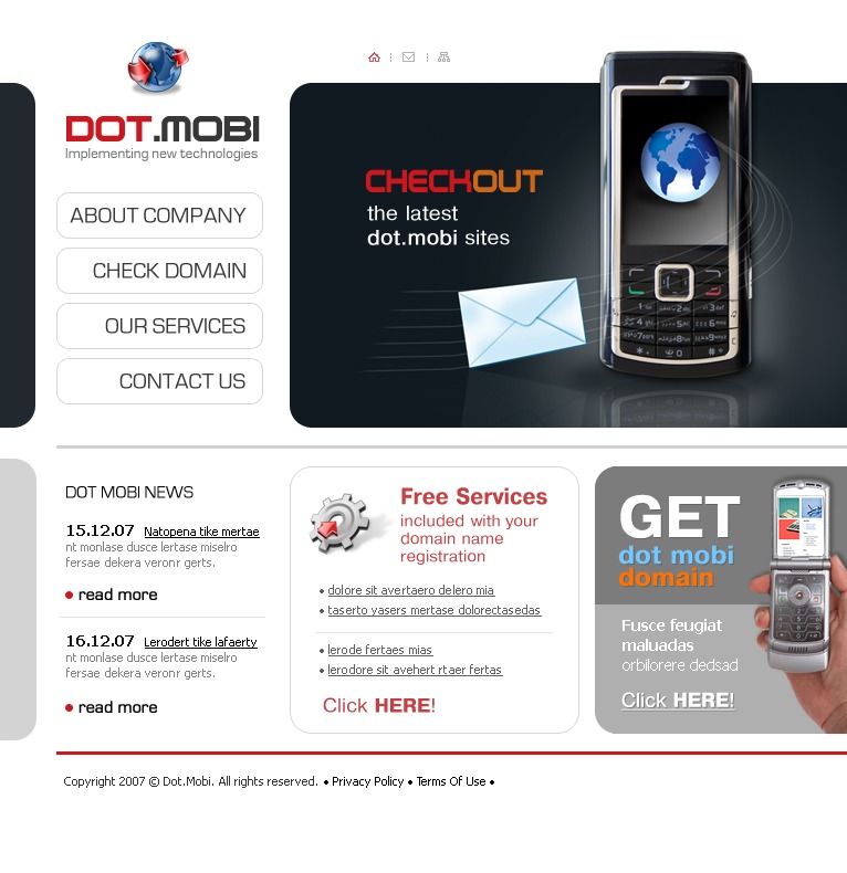 Mobile Company site Template 14318