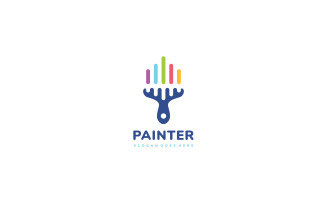 Colorful Paint Roller Logo Template