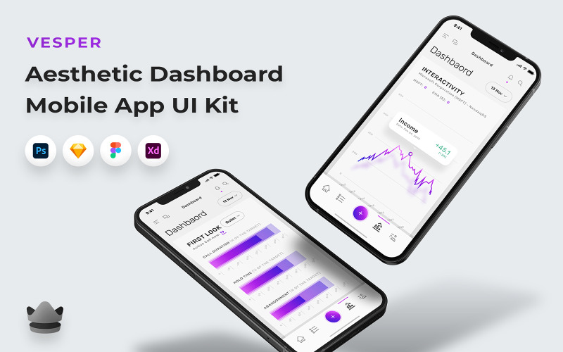 Vesper - Business Dashboard App UI Kit UI Element
