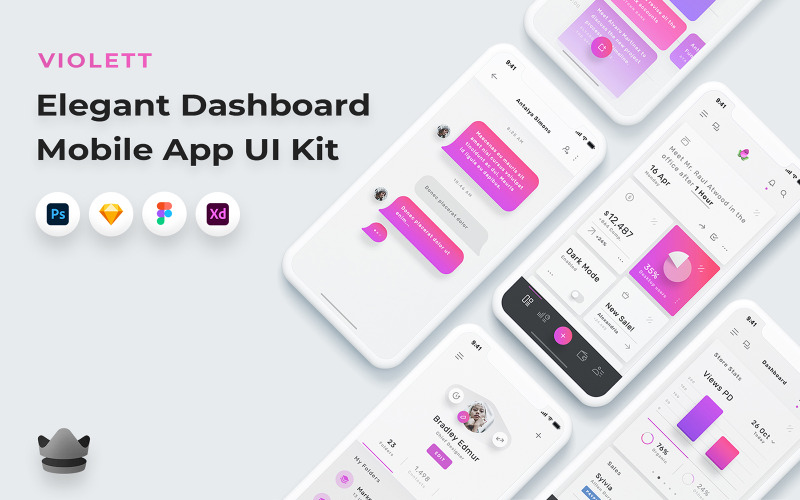 Violett - Business Dashboard App UI Kit UI Element