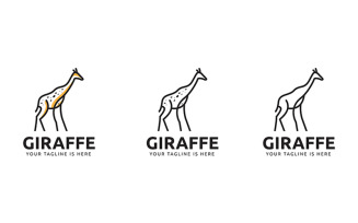 Giraffe Minimal Line Art Premium Logo Template