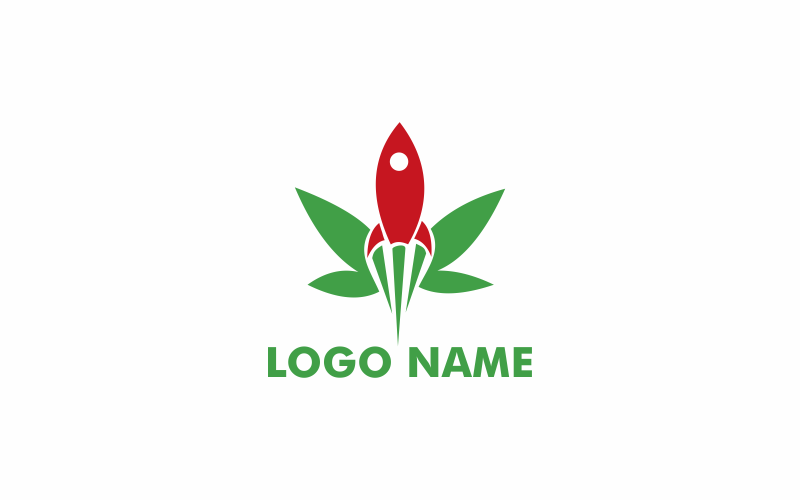 Rocket Cannabis Logo Template