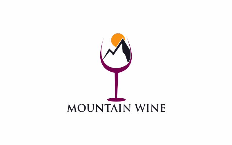 Wine mountain Logo Template