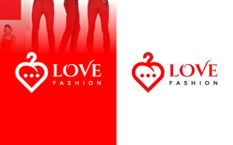 Abstract Red Love Fashion Logo Design