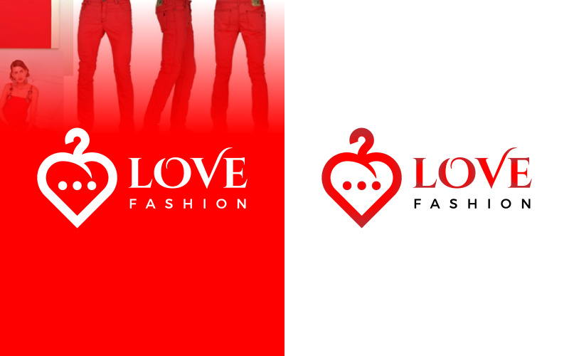 Abstract Red Love Fashion Logo Design Logo Template