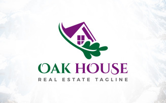 Oak House Green Real Estate Logo Design