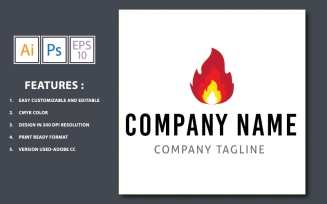 Fire Flame Icon Design Logo Template
