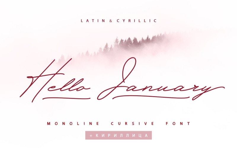 Hello January Cursive Cyrillic Font