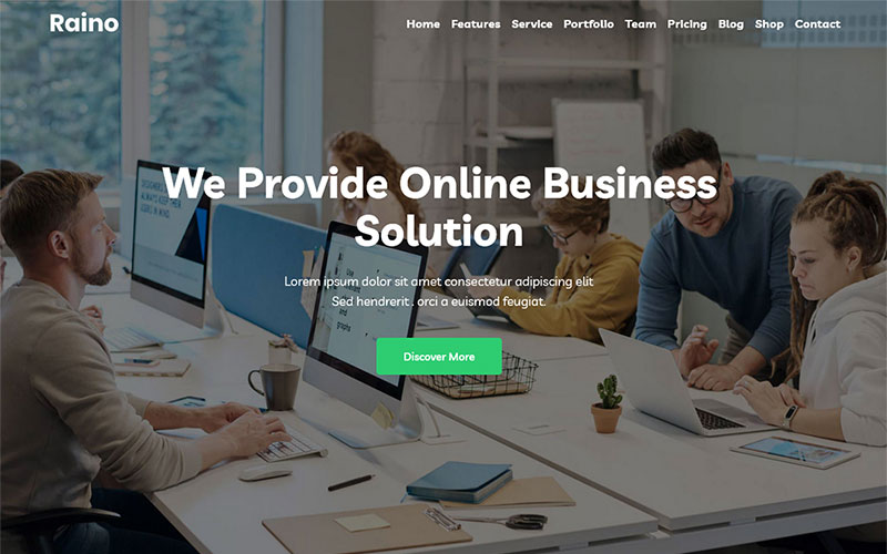 Raino - Digital Agency One page Tema WordPress №143375