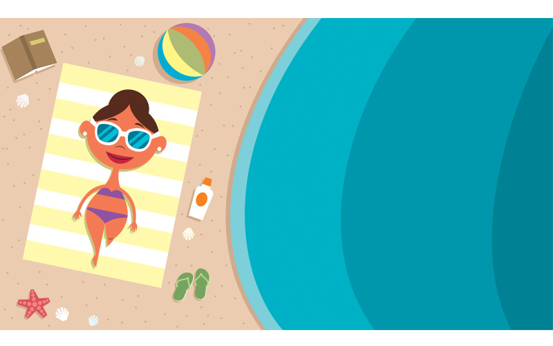 Summer Beach Girl - Illustration