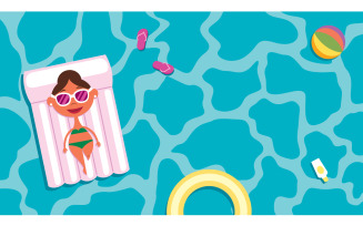 Summer Pool Girl - Illustration