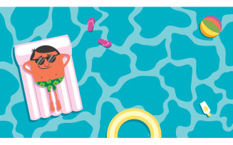 Summer Pool Man - Illustration