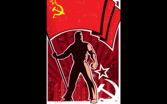 Flag Bearer Poster USSR - Illustration