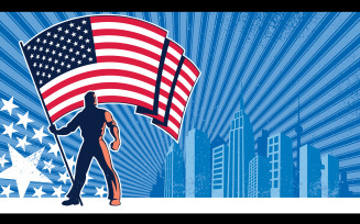 Flag Bearer USA Background - Illustration