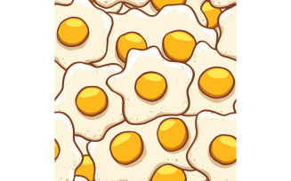 Fried Eggs Background Seamless 2 - Illustration