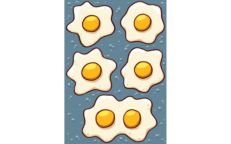 Fried Eggs Cartoon - Illustration