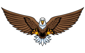Bald Eagle Attack Mascot - Illustration