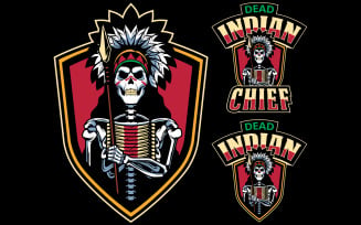 Dead Indian Chief Mascot - Illustration