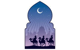 Hajj Islamic Pilgrimage - Illustration