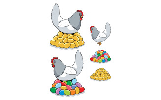 Hen & Eggs - Illustration