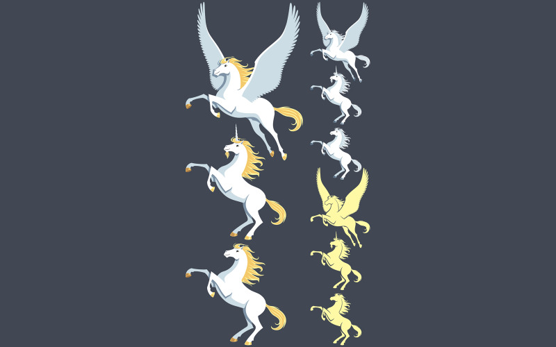 Pegasus Unicorn Stallion - Illustration