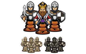 Chess King and Pawns - Illustration