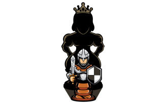 Chess Pawns and Queen - Illustration