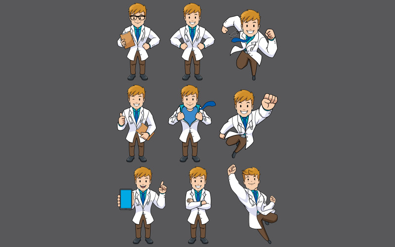 Doctor Caucasian Set - Illustration