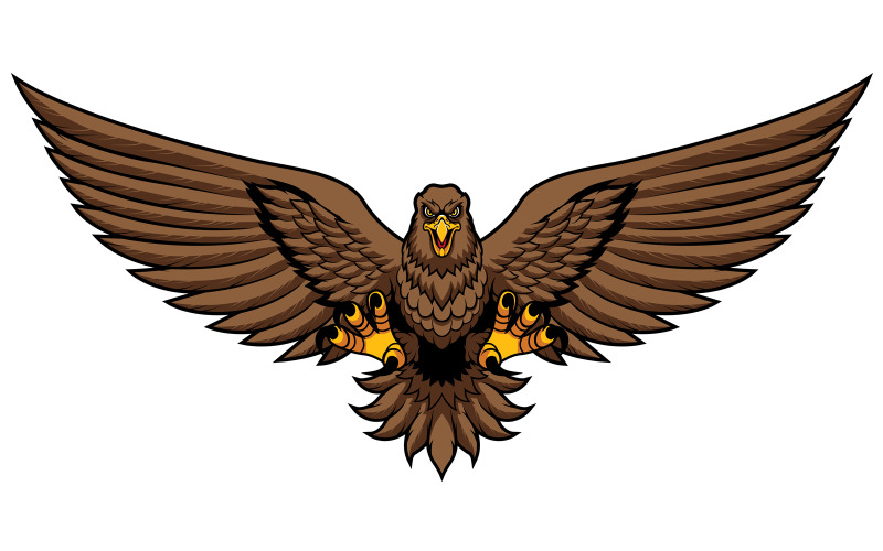Golden Eagle Attack Mascot - Illustration