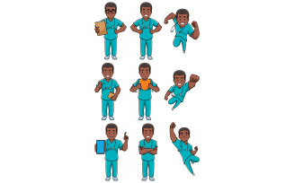 Nurse African Male Set - Illustration