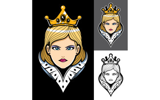Queen Face Mascot - Illustration