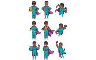 Super Nurse African Male Set - Illustration