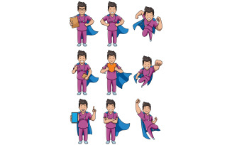 Super Nurse Asian Male Set - Illustration
