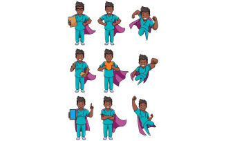 Super Nurse Indian Male Set - Illustration