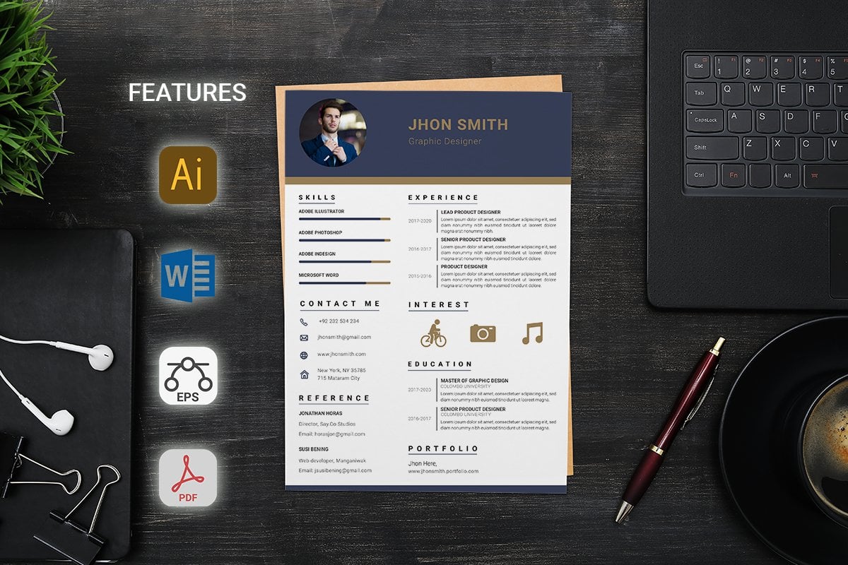 Kit Graphique #143984 Resume Clean Divers Modles Web - Logo template Preview